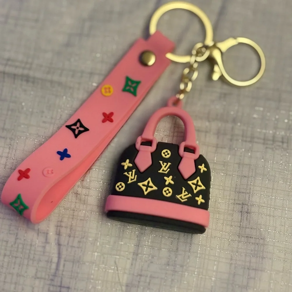 Fashion Pink and Black Keychain